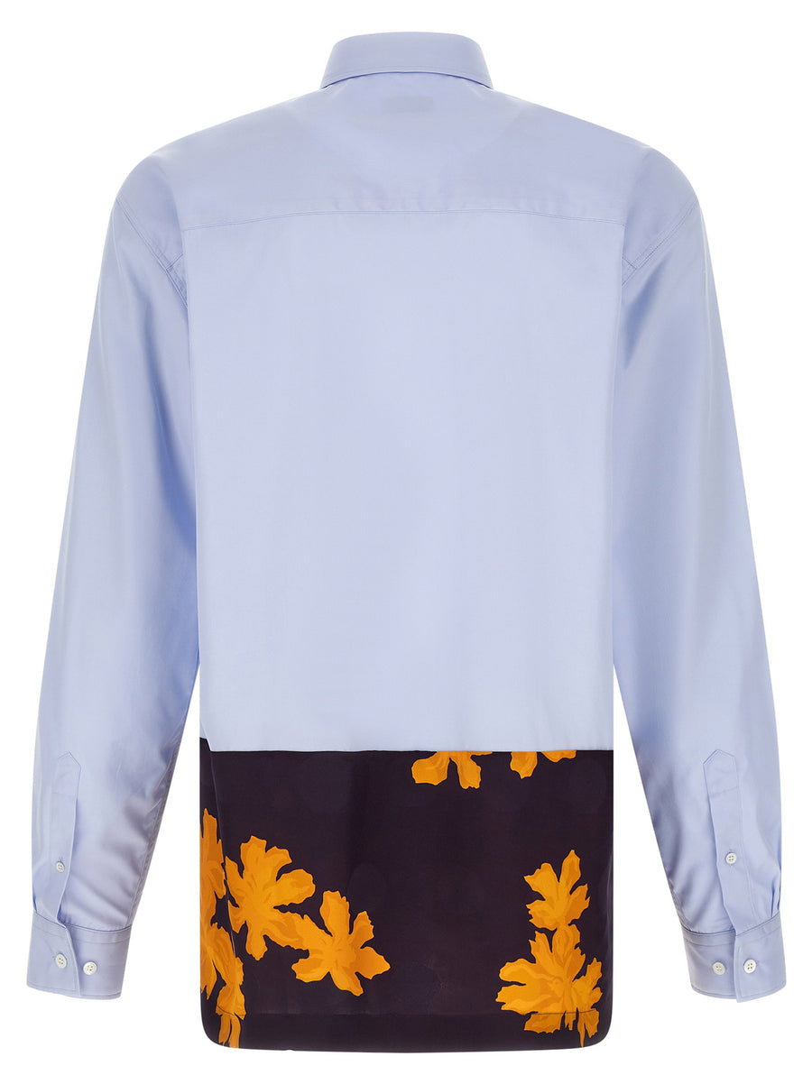 Dries Van Noten Capero Shirt For Men Light Blue Cotton Poplin Timeless Tailoring With Subtle Hem Detail
