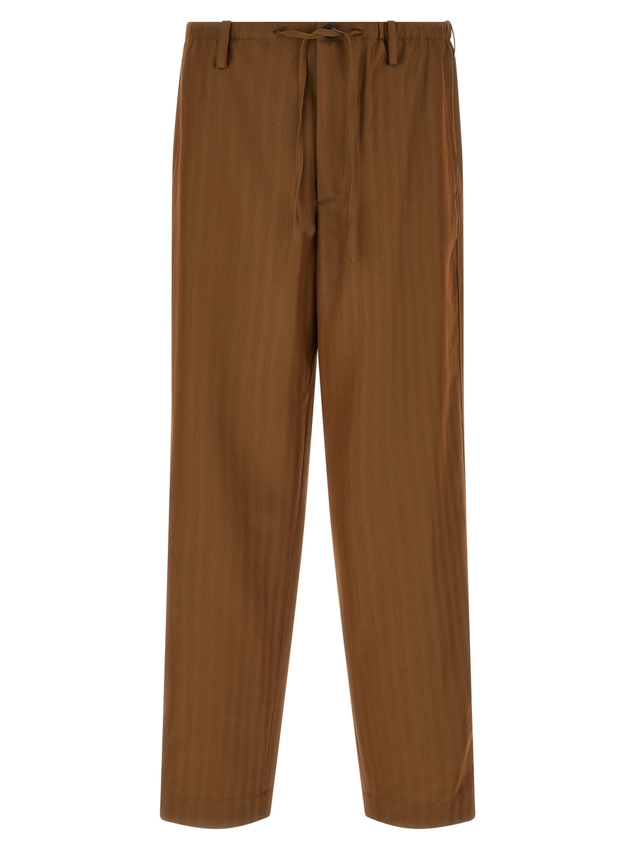 Dries Van Noten Penny Long Pants Wide Tapered Wool Blend With Pearlescent Stripes For Women