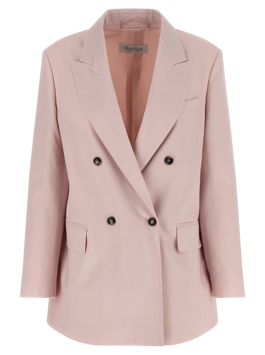 Max Mara Mxmombrosa Double Breasted Blazer Pink For Modern Women With Refined Tailoring
