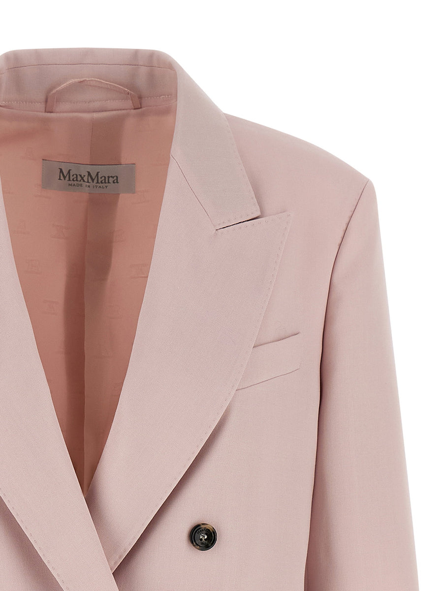 Max Mara Mxmombrosa Double Breasted Blazer Pink For Modern Women With Refined Tailoring
