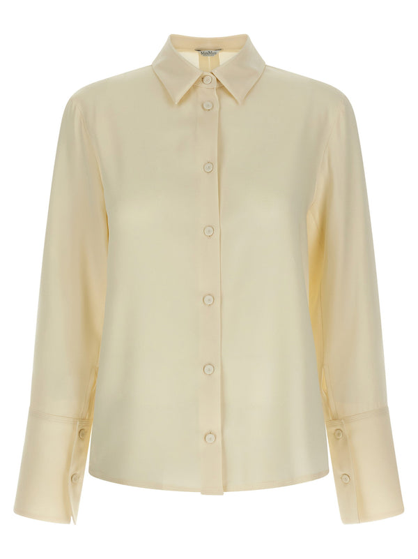 Max Mara Silk Shirt for Women Luxury Stretch Silk Crepe De Chine Tailored Office to Evening