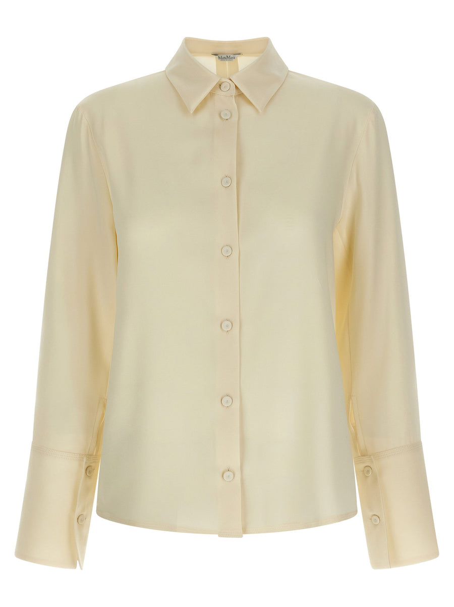 Max Mara Silk Shirt for Women Luxury Stretch Silk Crepe De Chine Tailored Office to Evening