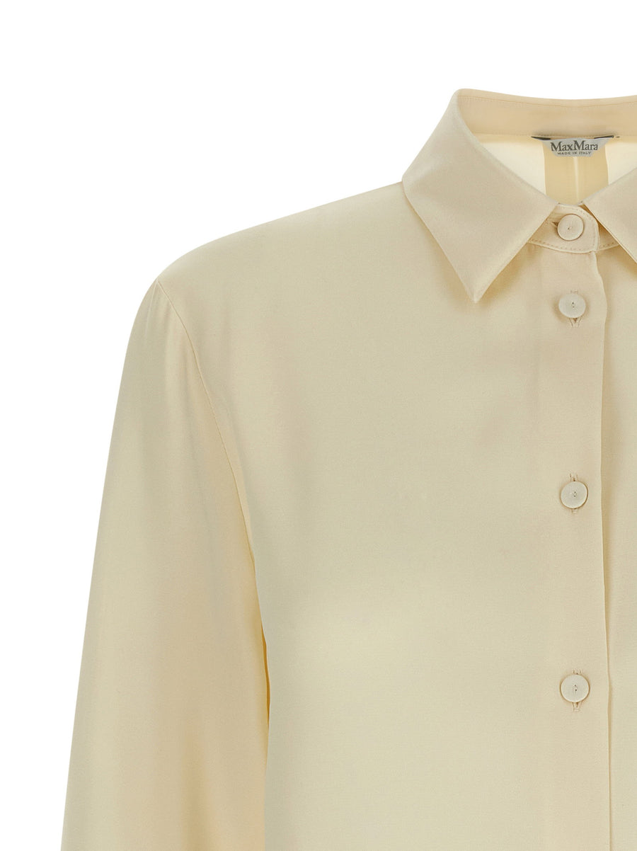 Max Mara Silk Shirt for Women Luxury Stretch Silk Crepe De Chine Tailored Office to Evening