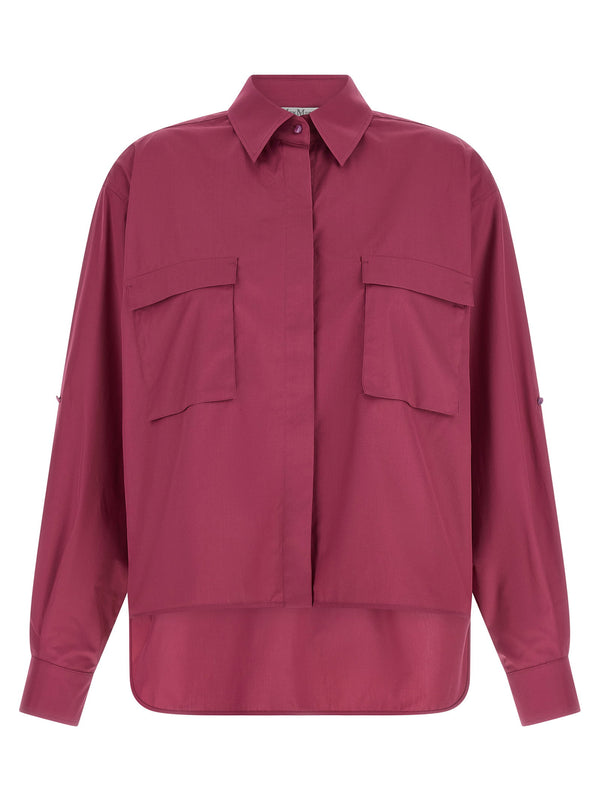 Max Mara Mxmtenue Shirt For Women Oversized Fuchsia Cotton Poplin Premium Chic And Versatile
