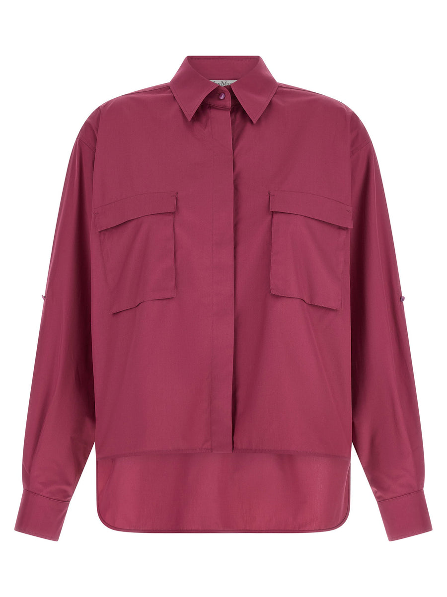 Max Mara Mxmtenue Shirt For Women Oversized Fuchsia Cotton Poplin Premium Chic And Versatile