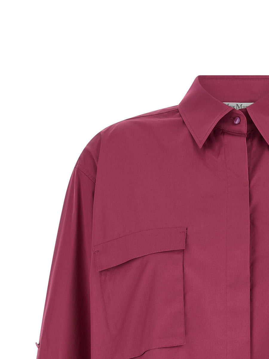 Max Mara Mxmtenue Shirt For Women Oversized Fuchsia Cotton Poplin Premium Chic And Versatile