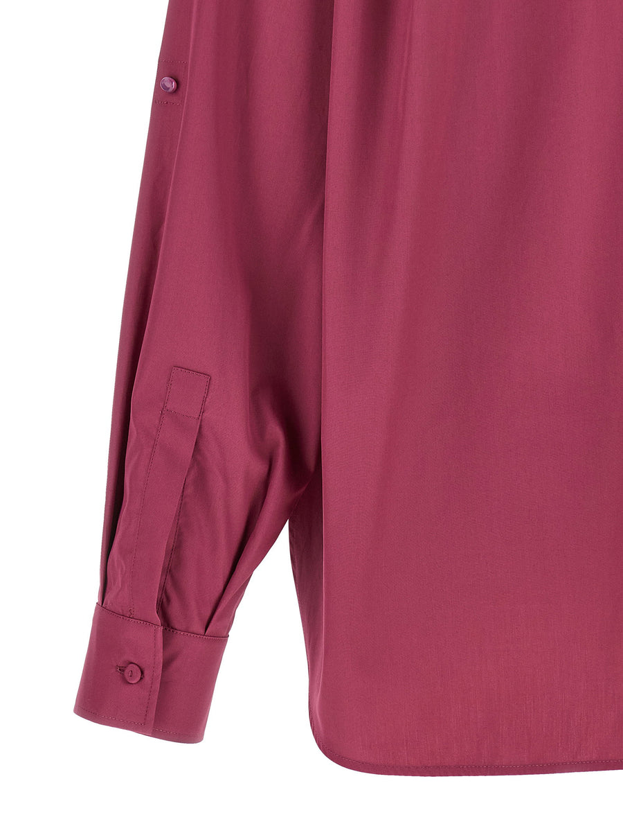 Max Mara Mxmtenue Shirt For Women Oversized Fuchsia Cotton Poplin Premium Chic And Versatile