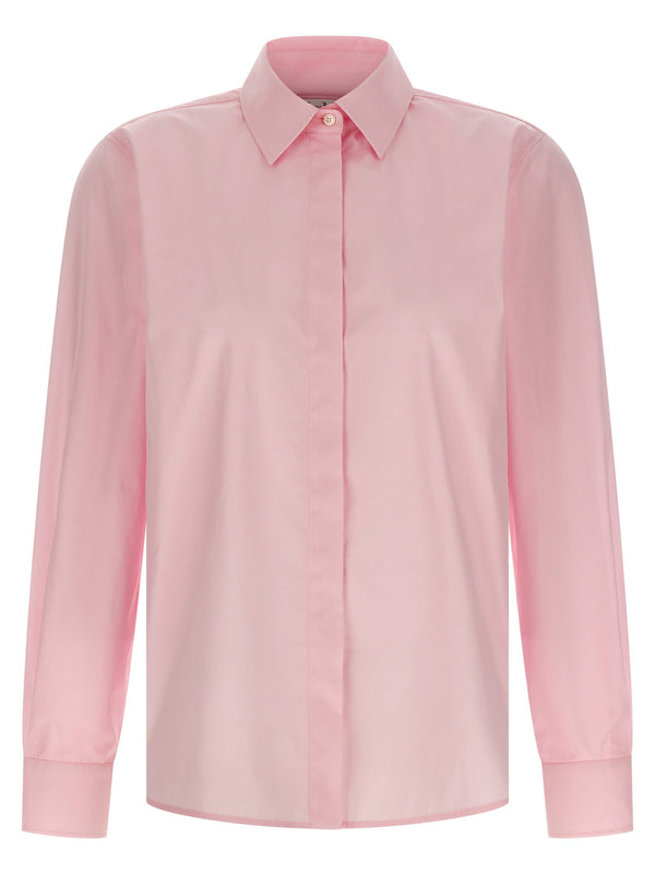 Max Mara Mxmmaroso Shirt Pink Cotton Poplin For Women Minimalist Elegant Subtle Branding Concealed Closure