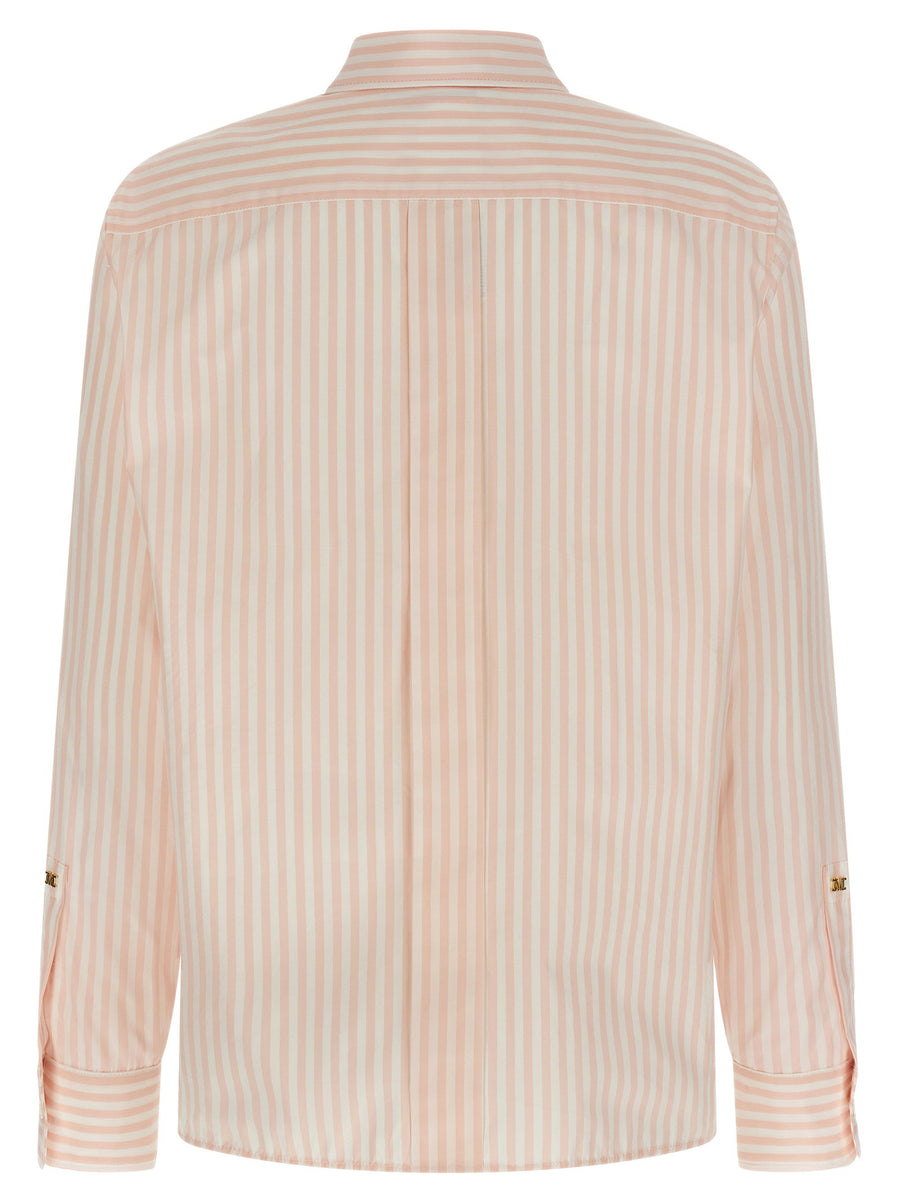 Max Mara Mxmmaccenni Shirt For Women Polished Cotton Poplin Pink Striped Office Wear