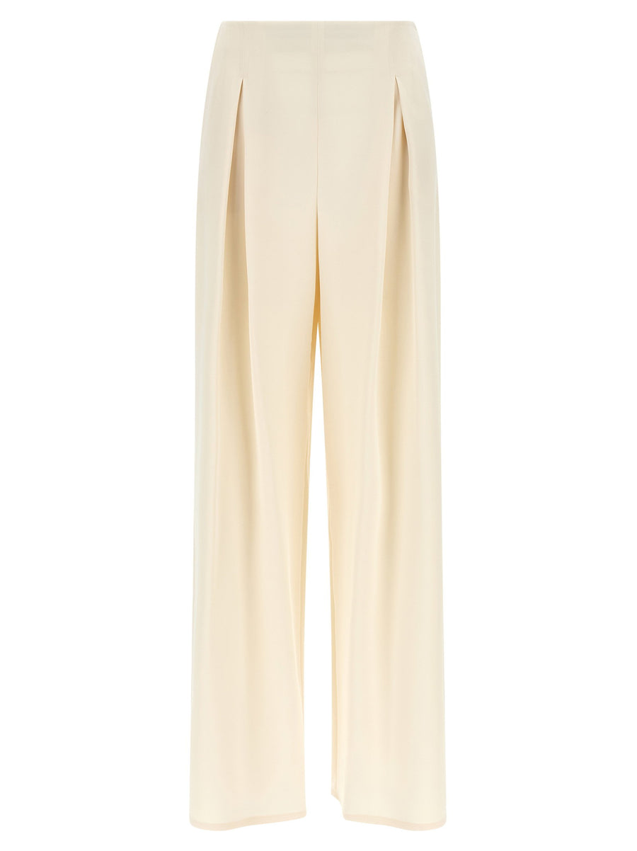 Max Mara Mxppalude Pants Silk Trousers For Women With Front Pleats And Luxurious Wide Leg
