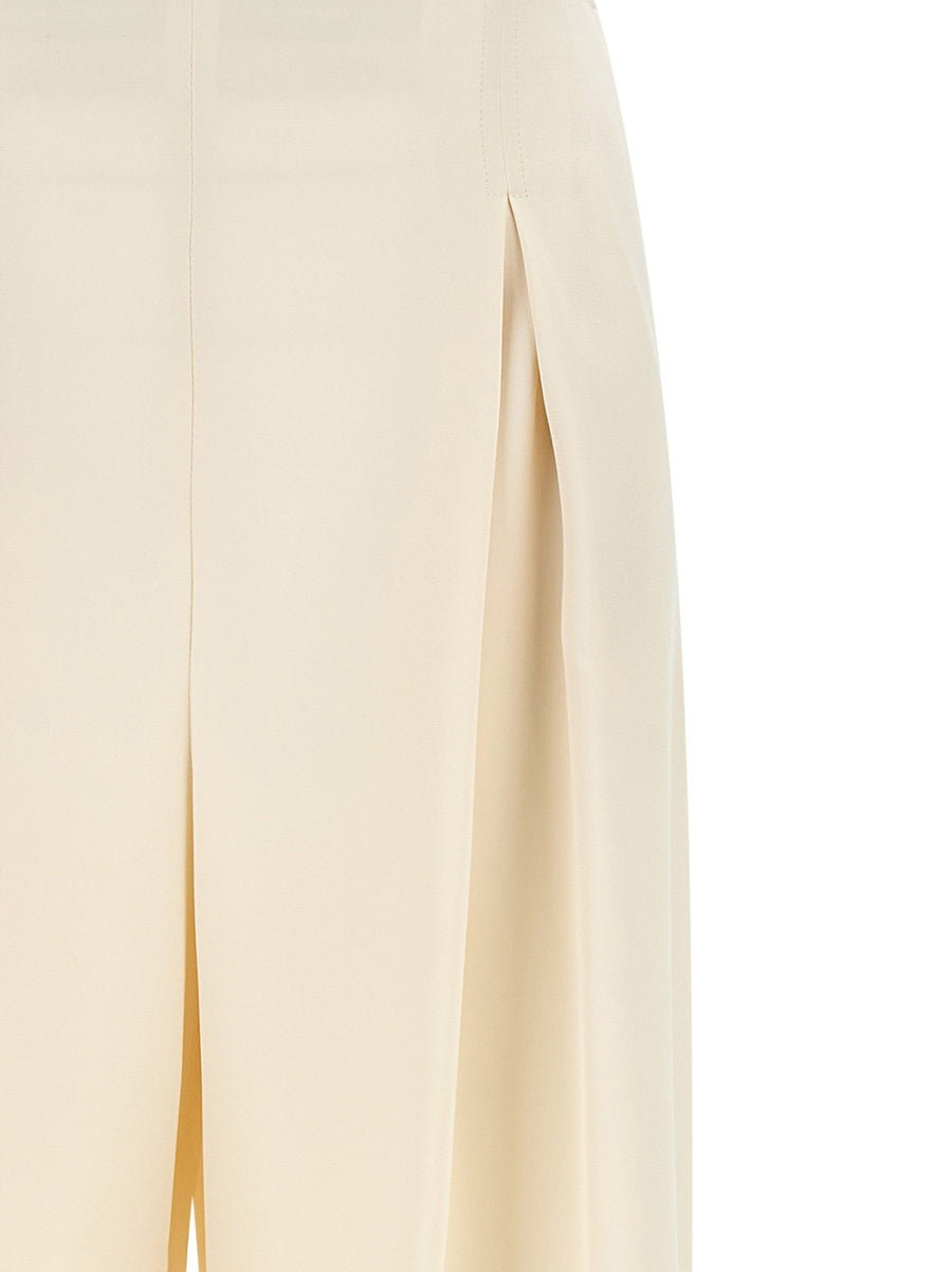Max Mara Mxppalude Pants Silk Trousers For Women With Front Pleats And Luxurious Wide Leg