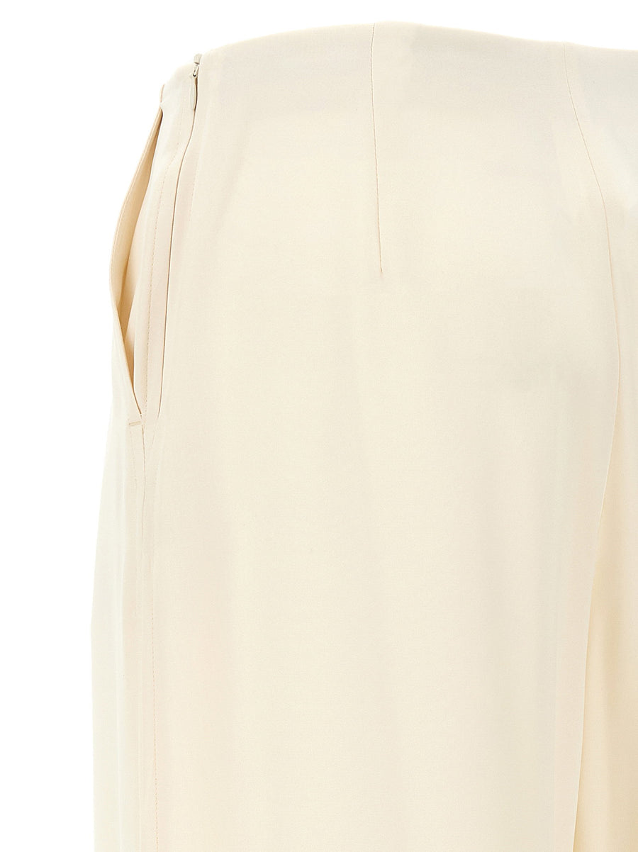 Max Mara Mxppalude Pants Silk Trousers For Women With Front Pleats And Luxurious Wide Leg