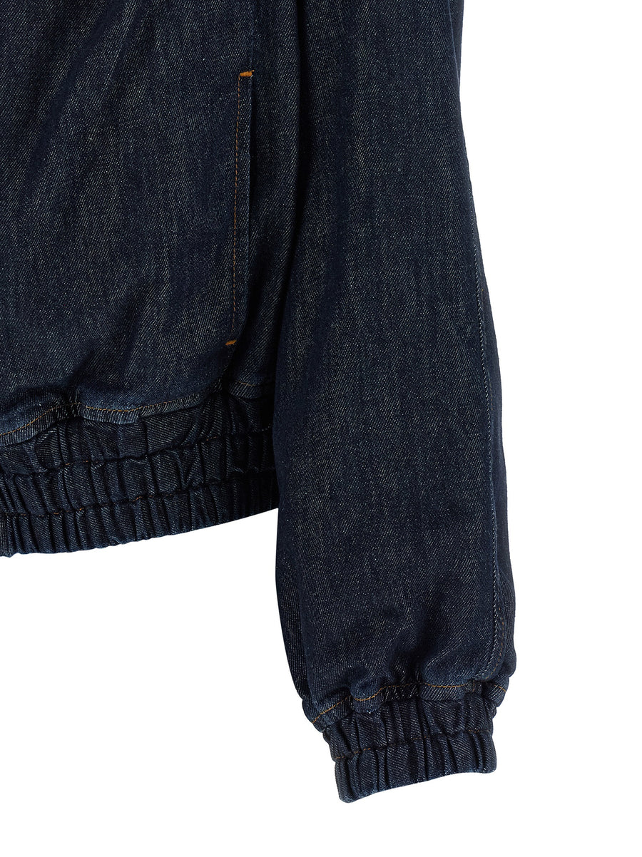 Dries Van Noten Voly Jacket For Women Blue Cotton Denim With Drawstring Front Zip Polished Casual Edge