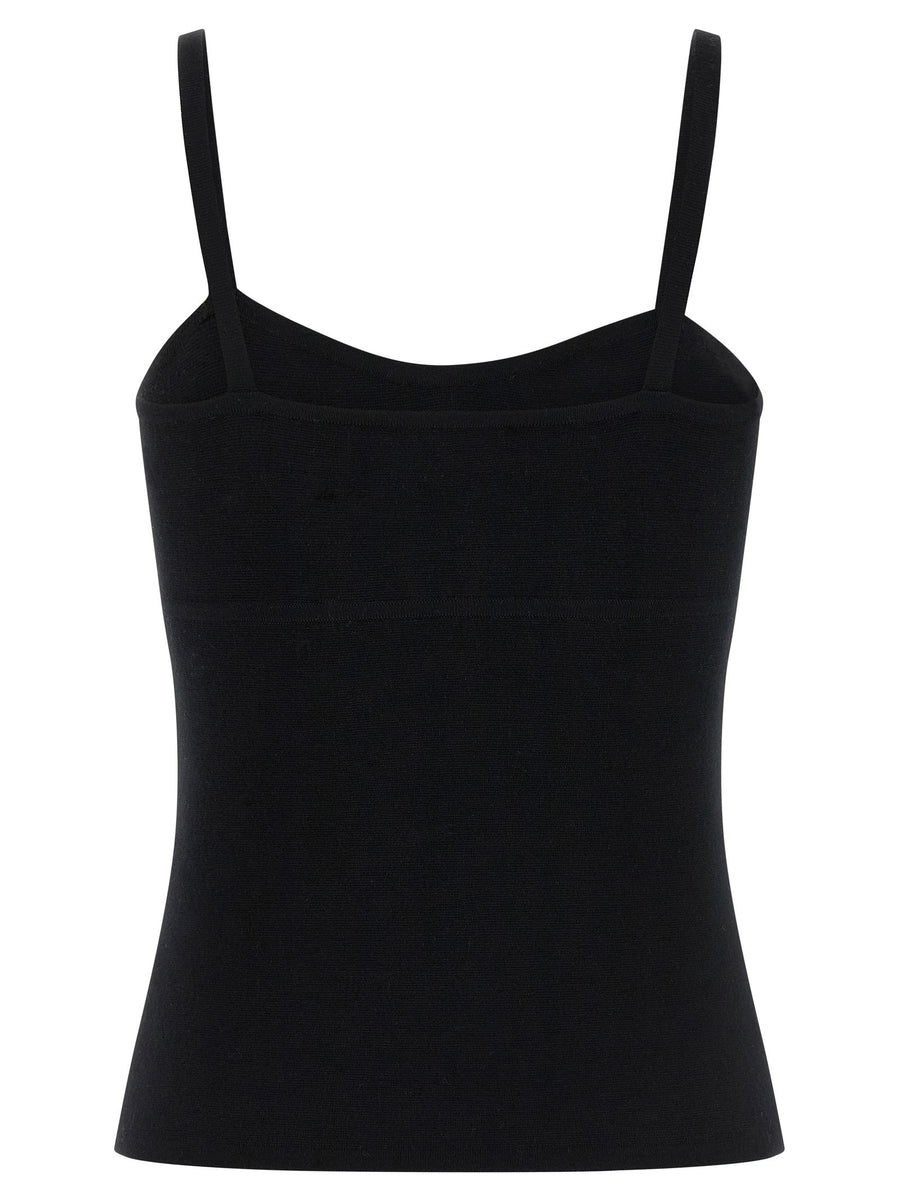 Max Mara Mxmepica Luxurious Virgin Wool Knit Top For Women With Sweetheart Neckline And Thin Straps