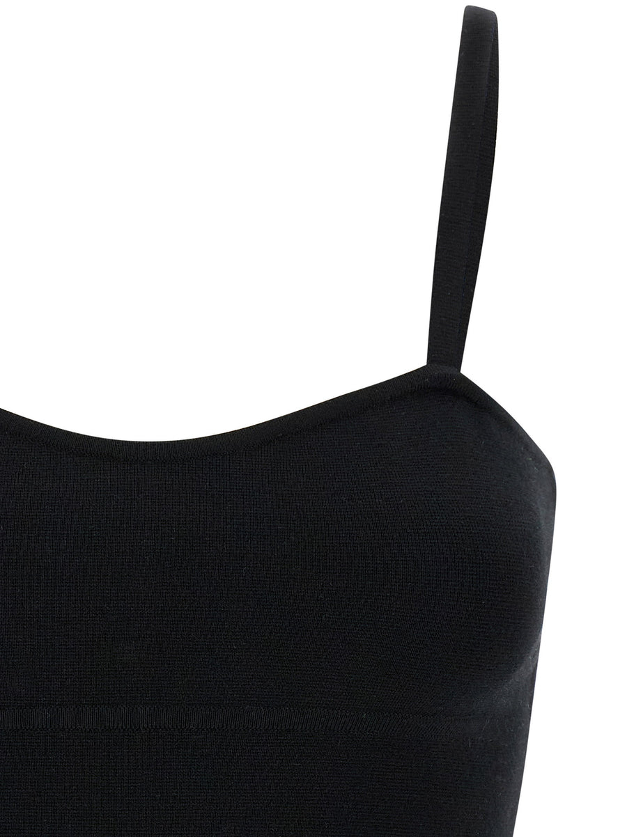 Max Mara Mxmepica Luxurious Virgin Wool Knit Top For Women With Sweetheart Neckline And Thin Straps