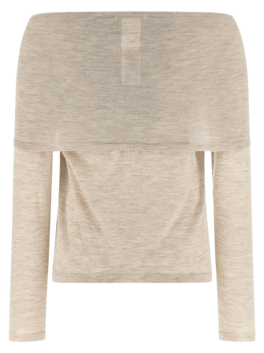 Max Mara Cashmere Sweater Mxmfaretra Luxurious Lightweight Boat Neck With Removable Shoulder Band For Women