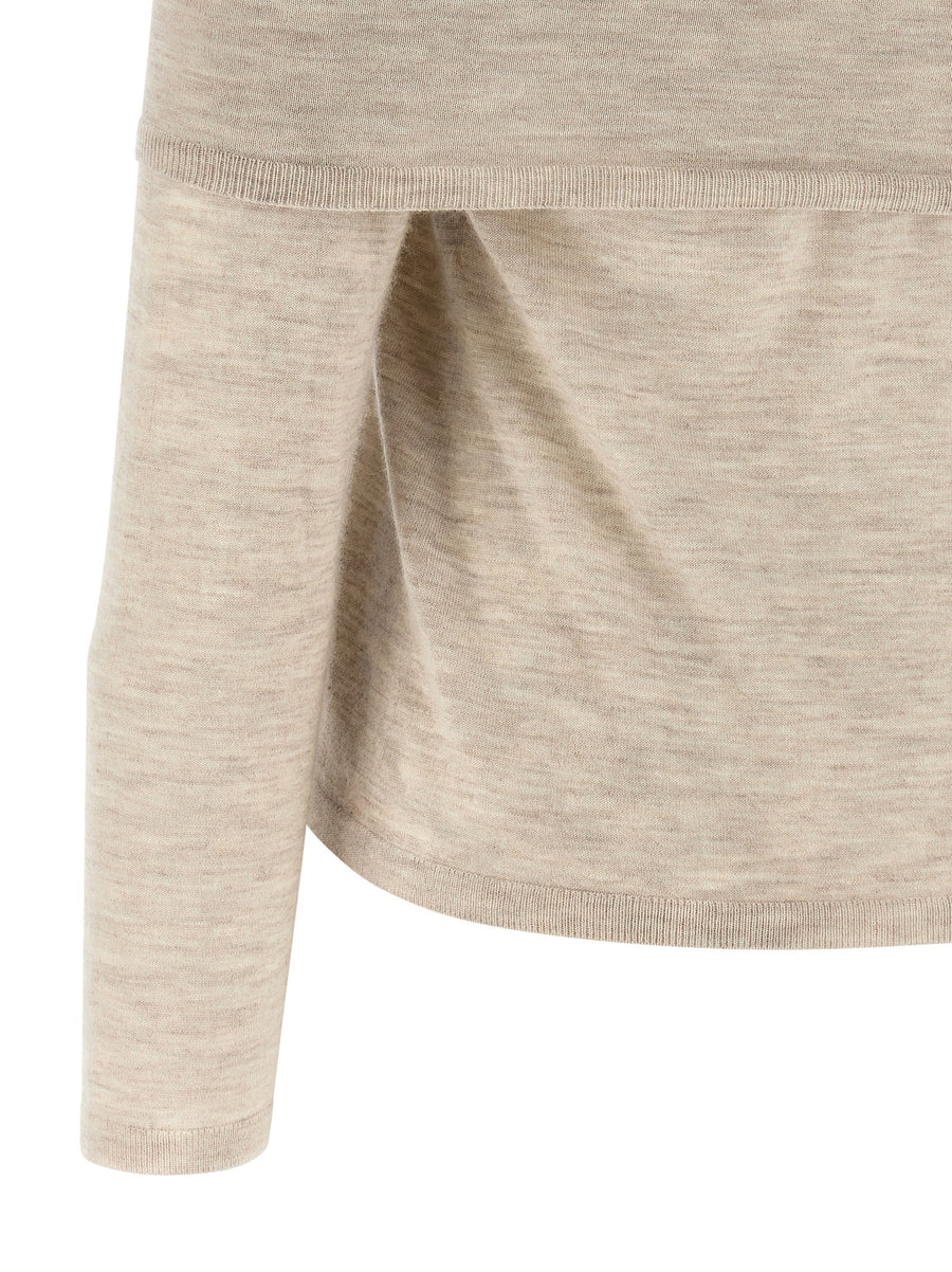 Max Mara Cashmere Sweater Mxmfaretra Luxurious Lightweight Boat Neck With Removable Shoulder Band For Women