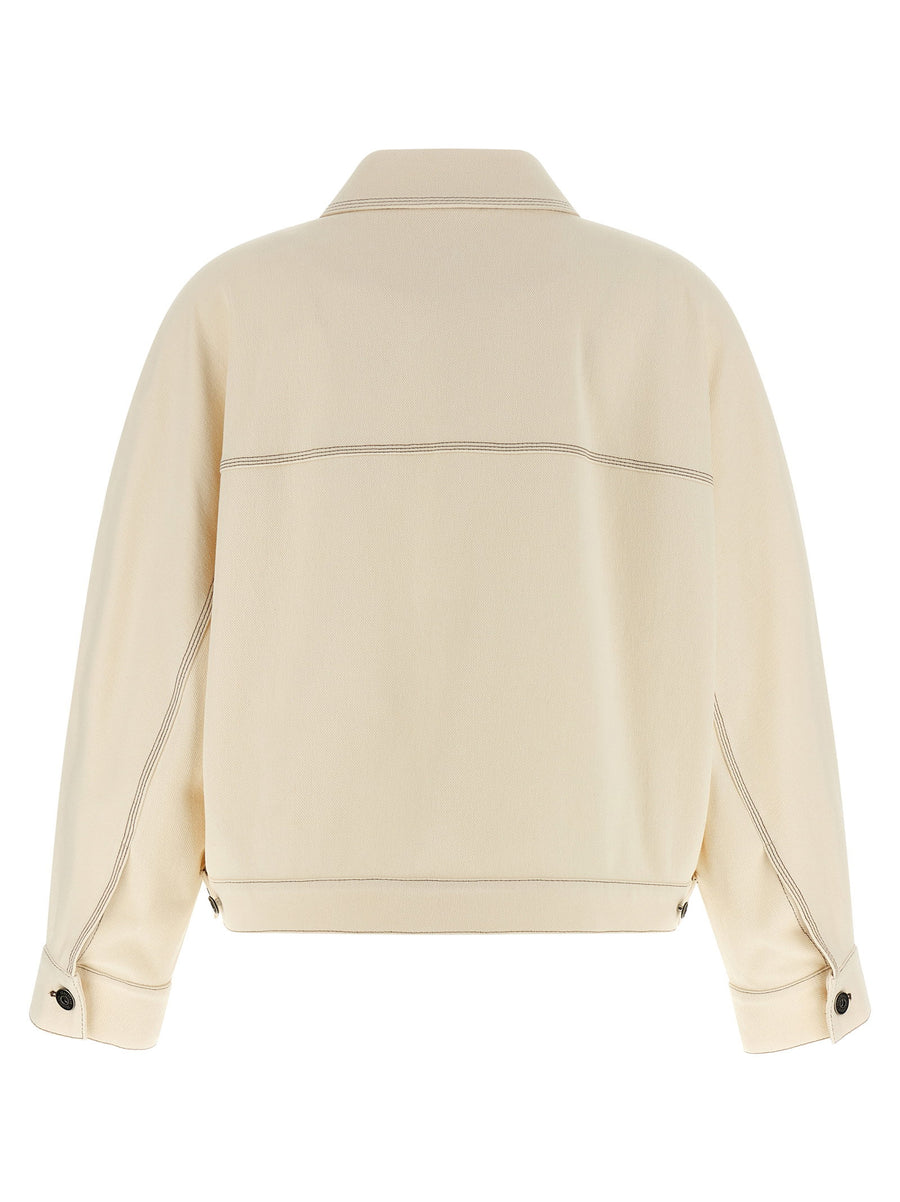 Mxpnettare Overshirt For Women Max Mara Denim Look Cotton Jersey With Unlined Design And Contrast Stitching Versatility