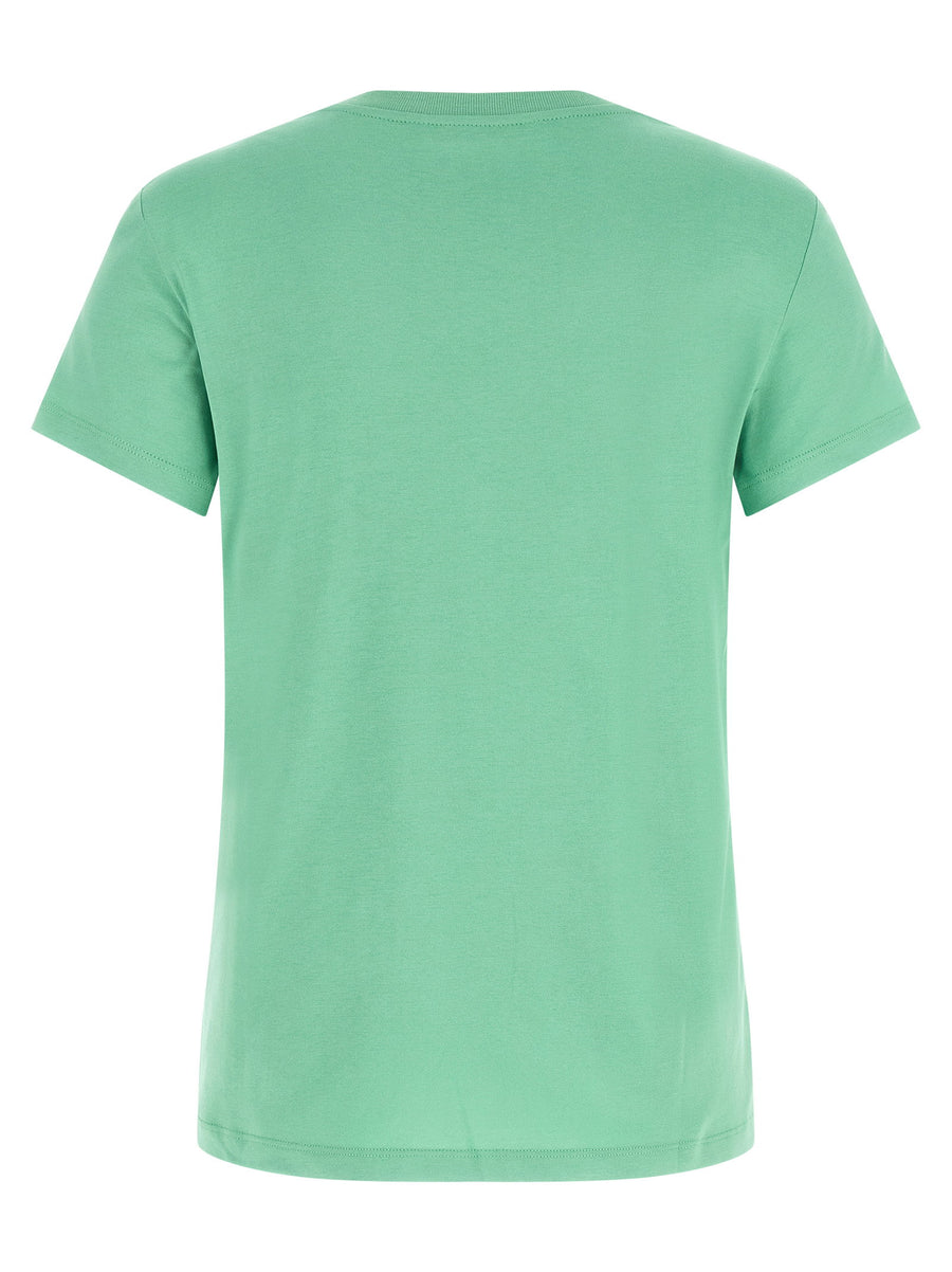 Max Mara Mxmgiovane Green Cotton Jersey T Shirt With Embroidered Detail