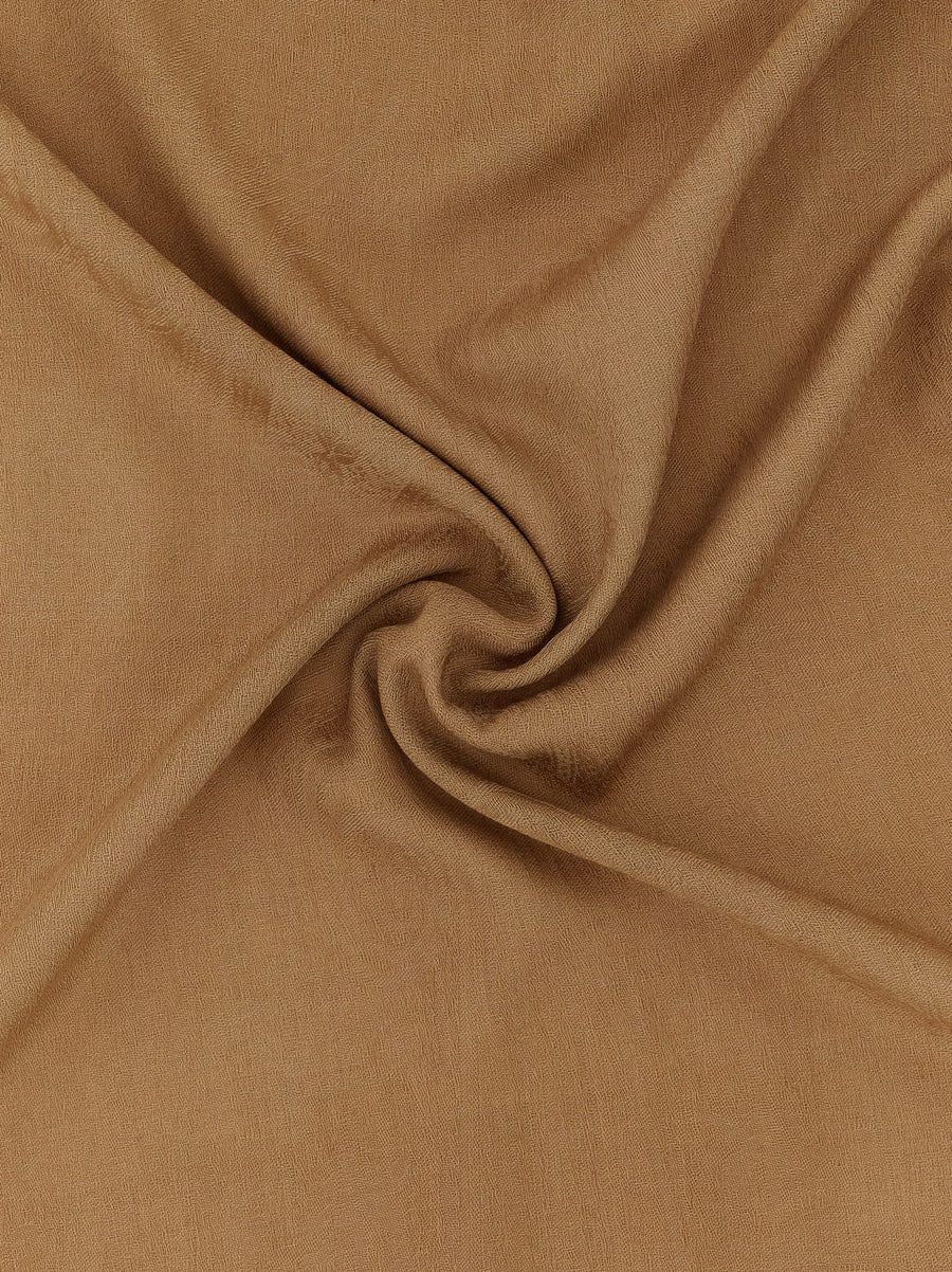 Max Mara Mxapalmeti Wool Silk Stole for Women Brown Tone on Tone Paisley Jacquard Fringed Edges