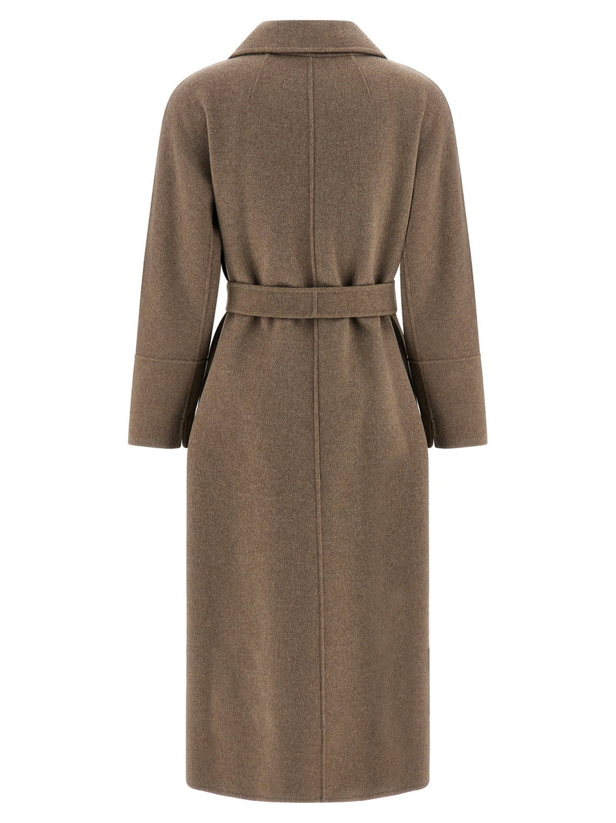 Max Mara Smmelisa Wool Coat Luxurious Hand Sewn Virgin Wool Long Dressing Gown Style For Women