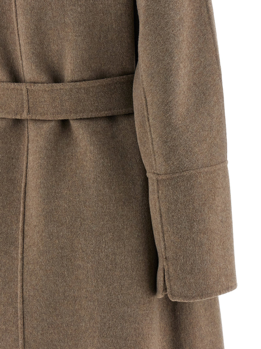 Max Mara Smmelisa Wool Coat Luxurious Hand Sewn Virgin Wool Long Dressing Gown Style For Women