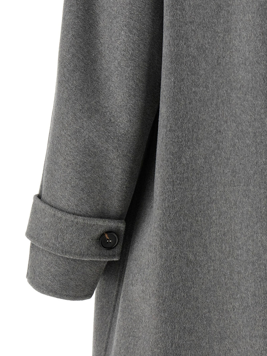 Max Mara Smmzoe Wool Coat For Women Hand Sewn Virgin Wool Long Gray Coat Timeless Luxury