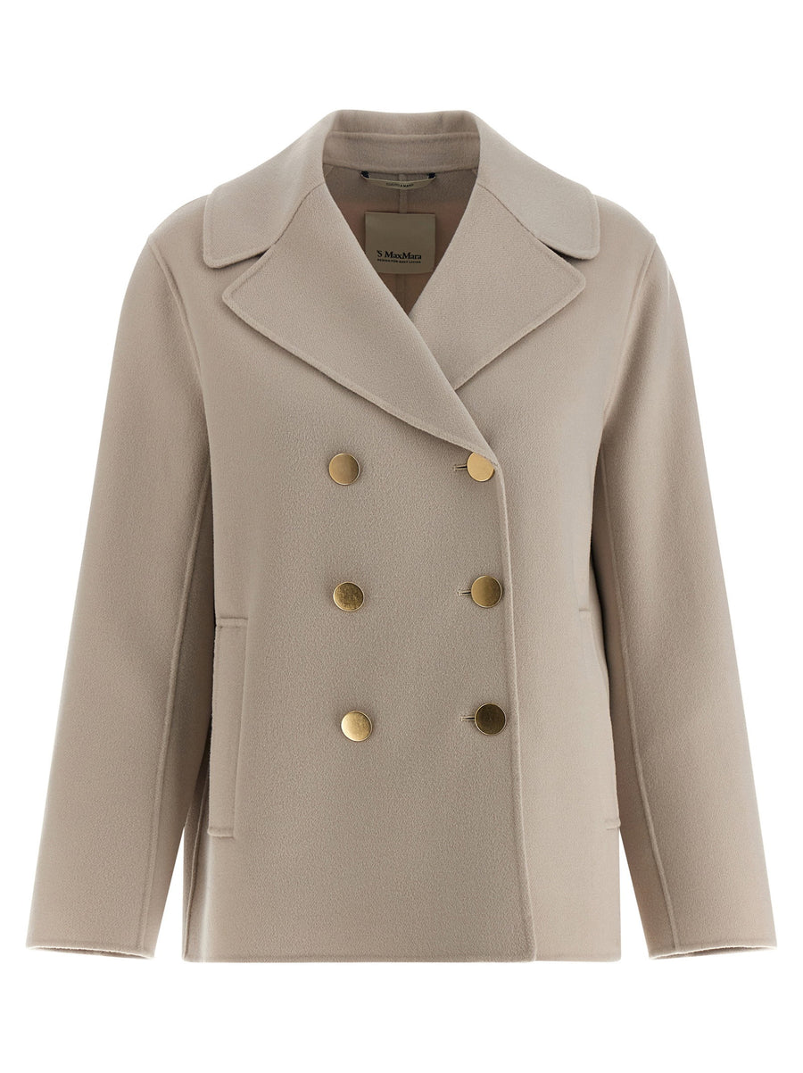Max Mara Smmargot Blazer For Women Virgin Wool Beige Double Breasted Caban Inspired Timeless Versatile Workwear