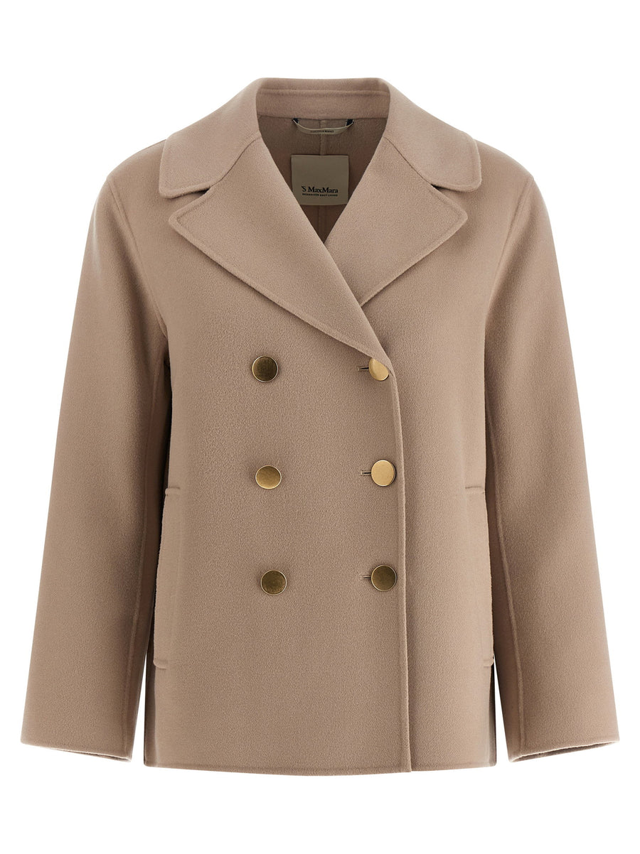 Max Mara Smmmargot Beige Virgin Wool Double Breasted Blazer For Women Cabane Inspired Luxury Wardrobe Essential