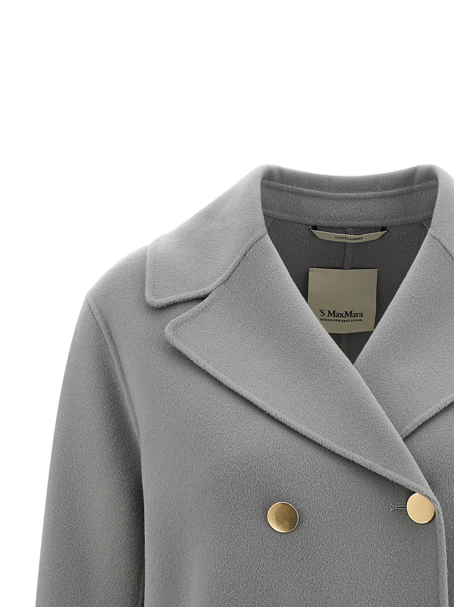 Max Mara S Smmmargot Blazer For Women Gray Virgin Wool Double Breasted Caban Inspired Office Jacket