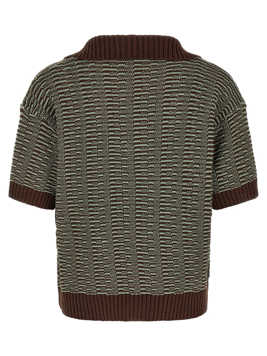 Roberto Collina Links Polo Shirt Men Two Tone Stretch Cotton Luxury Casual Open Collar Edition
