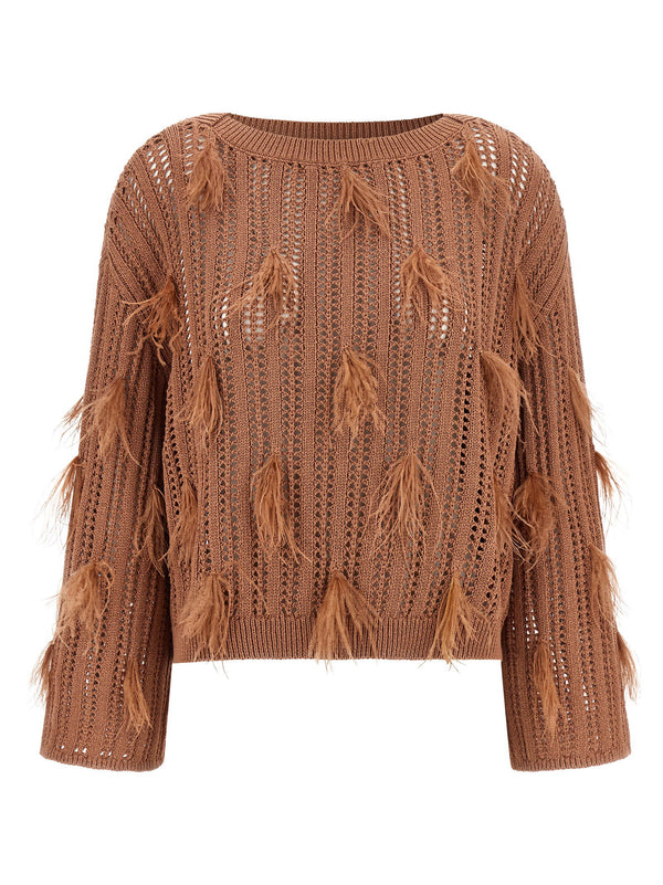 Twin Set Ostrich Feather Sweater