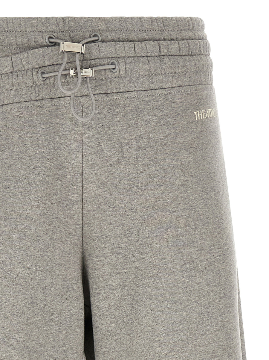 The Attico Gray Cotton Trousers With Asymmetrical Double Waist Drawstrings