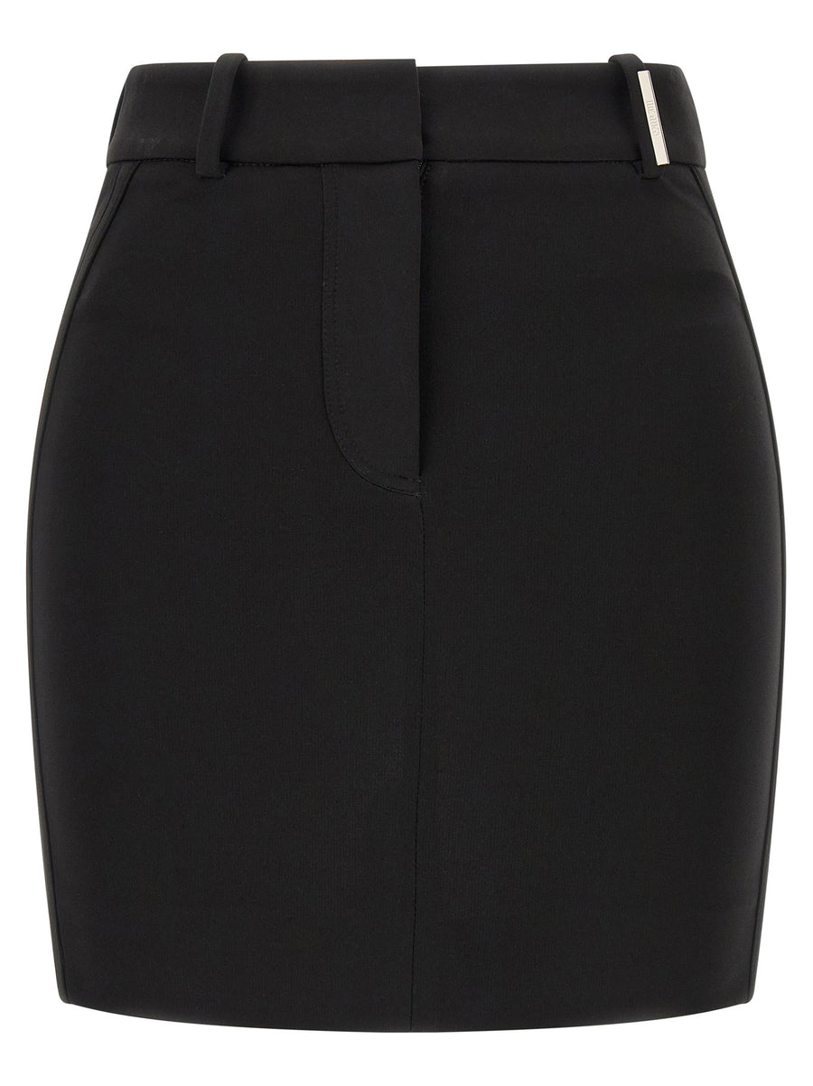 The Attico Black Metal Plate Skirt High Waist Mini Silhouette Viscose