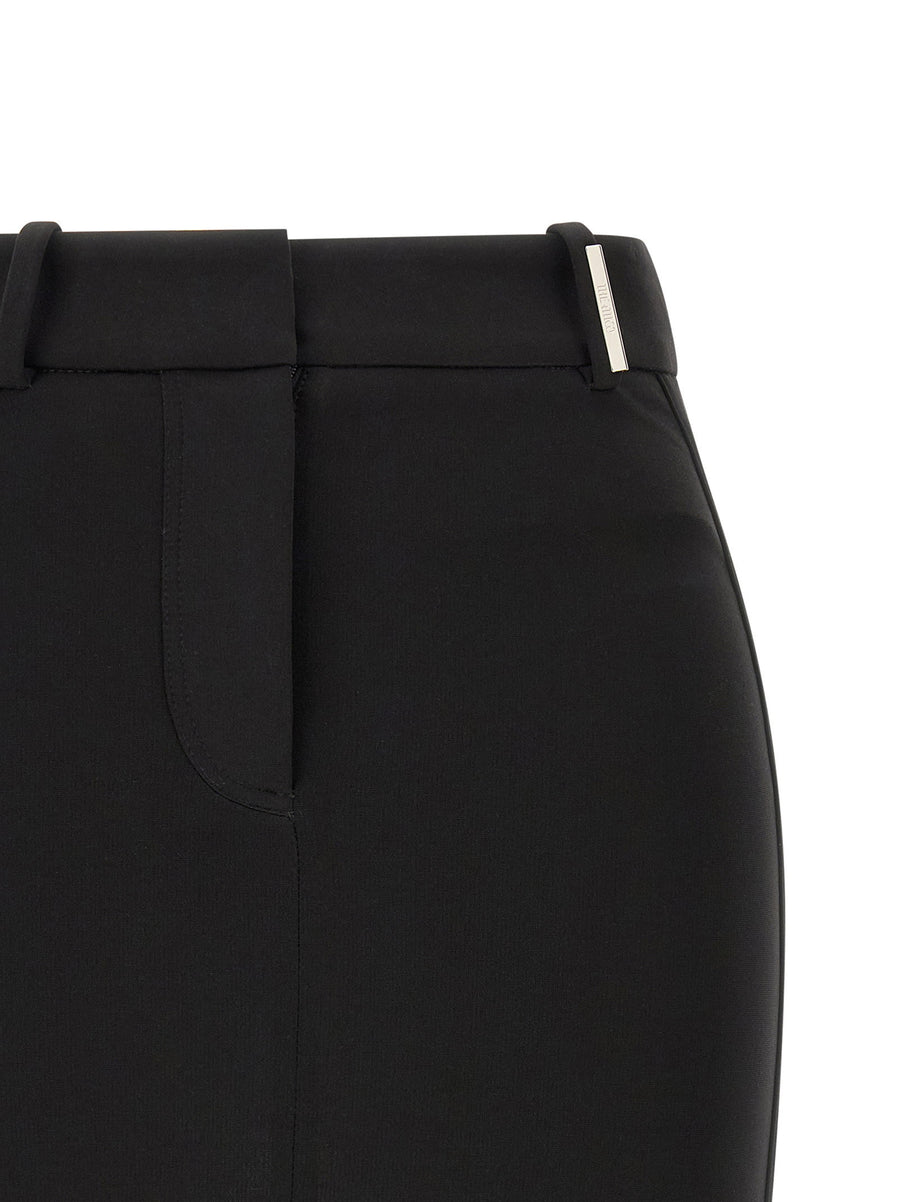 The Attico Black Metal Plate Skirt High Waist Mini Silhouette Viscose