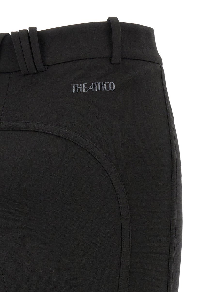 The Attico Black Metal Plate Skirt High Waist Mini Silhouette Viscose