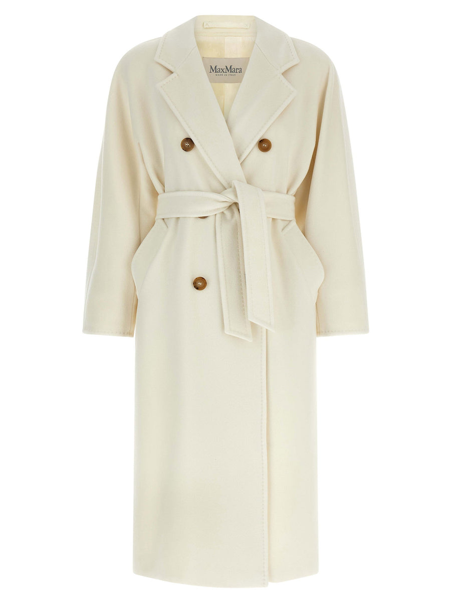 Max Mara Madame 101801 Icon Coat Ivory White Wool Cashmere Oversized