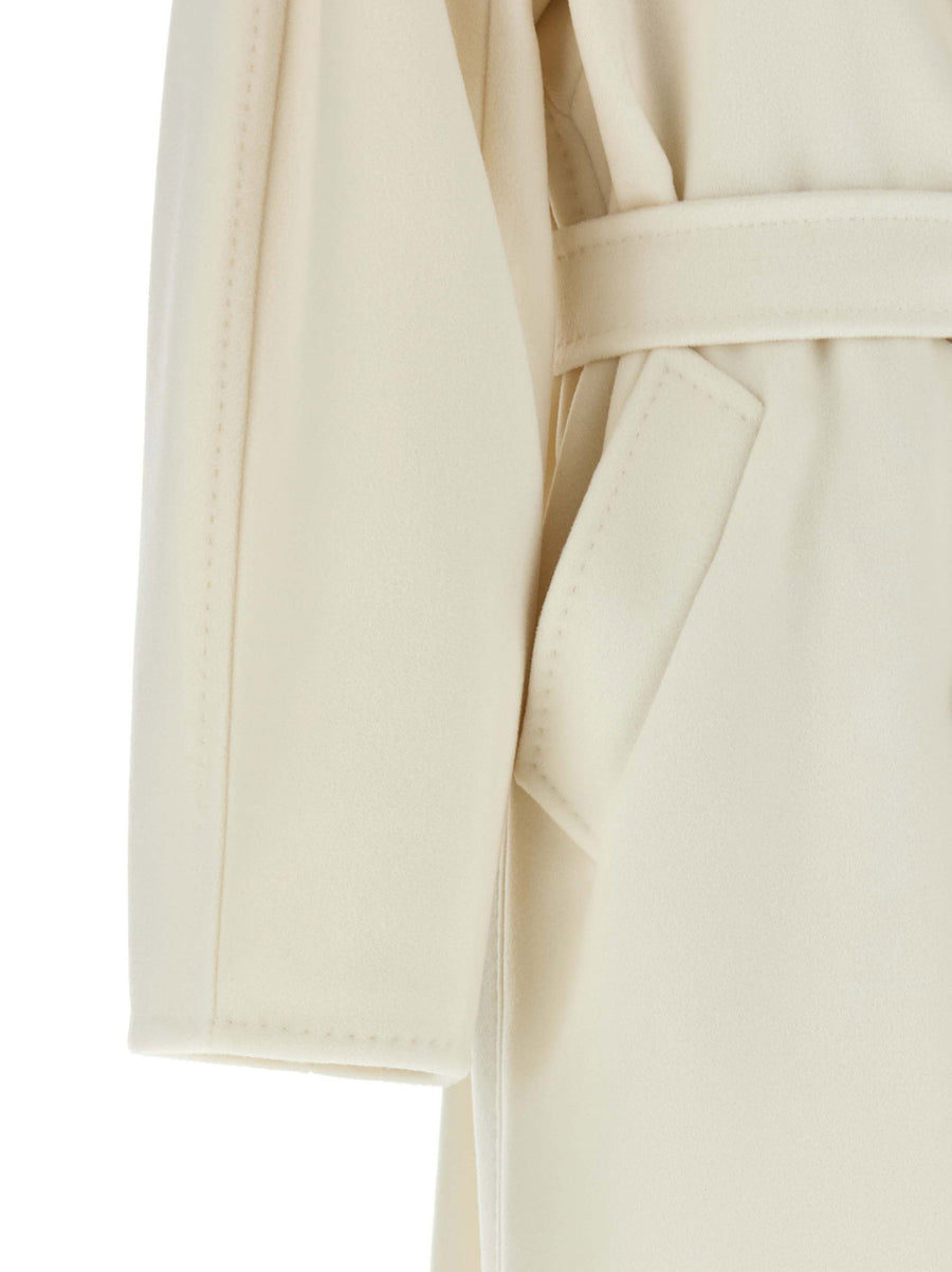 Max Mara Madame 101801 Icon Coat Ivory White Wool Cashmere Oversized