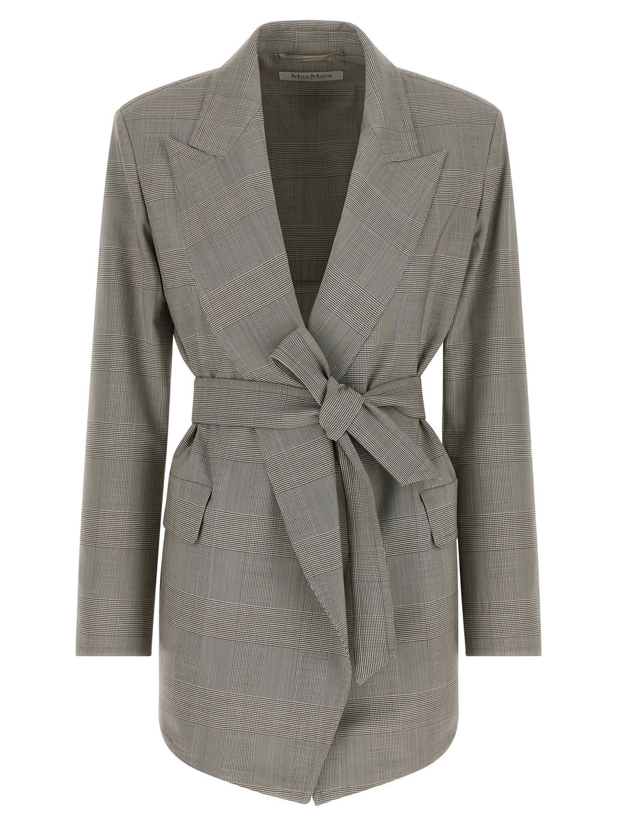 Max Mara Mxmnasello Wool Blazer With Prince of Wales Check