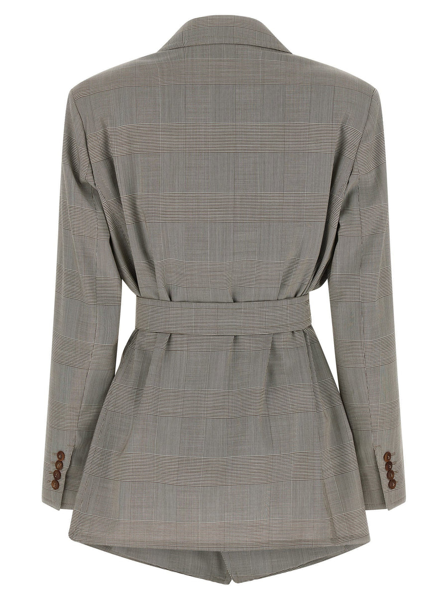 Max Mara Mxmnasello Wool Blazer With Prince of Wales Check