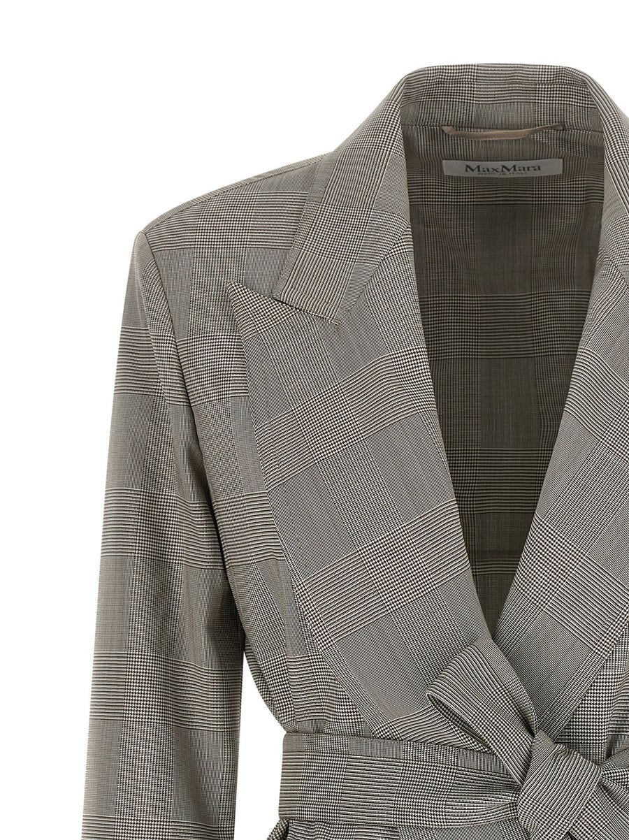 Max Mara Mxmnasello Wool Blazer With Prince of Wales Check