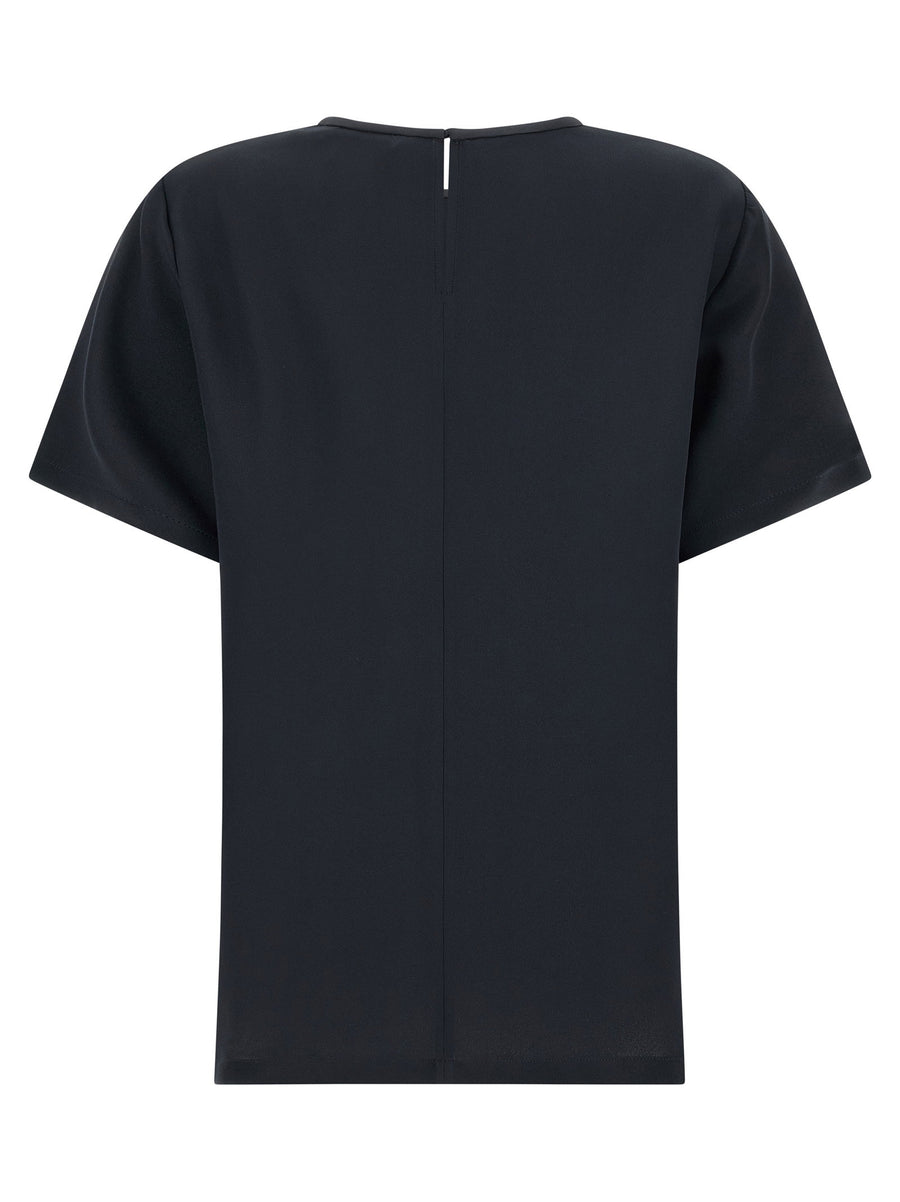 Max Mara Mxmpagano Black Silk Crepe De Chine Blouse