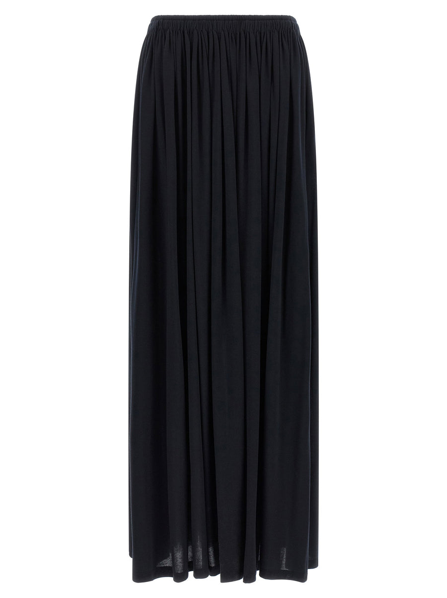 Max Mara Mxmlivrea Blue Lyocell Silk Long Flared Skirt