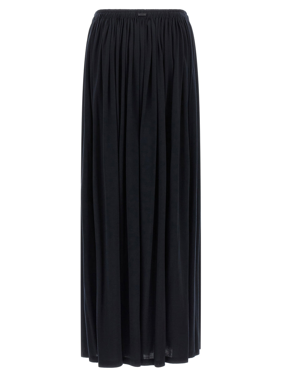 Max Mara Mxmlivrea Blue Lyocell Silk Long Flared Skirt