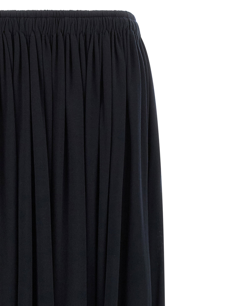 Max Mara Mxmlivrea Blue Lyocell Silk Long Flared Skirt