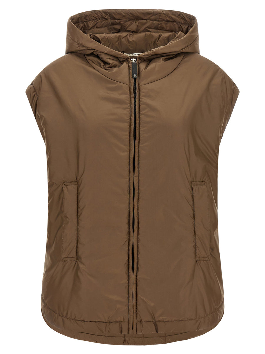 Max Mara The Cube Mtcambra Vest Water Repellent Canvas Matte Finish Oversized