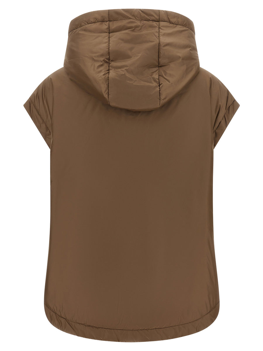 Max Mara The Cube Mtcambra Vest Water Repellent Canvas Matte Finish Oversized