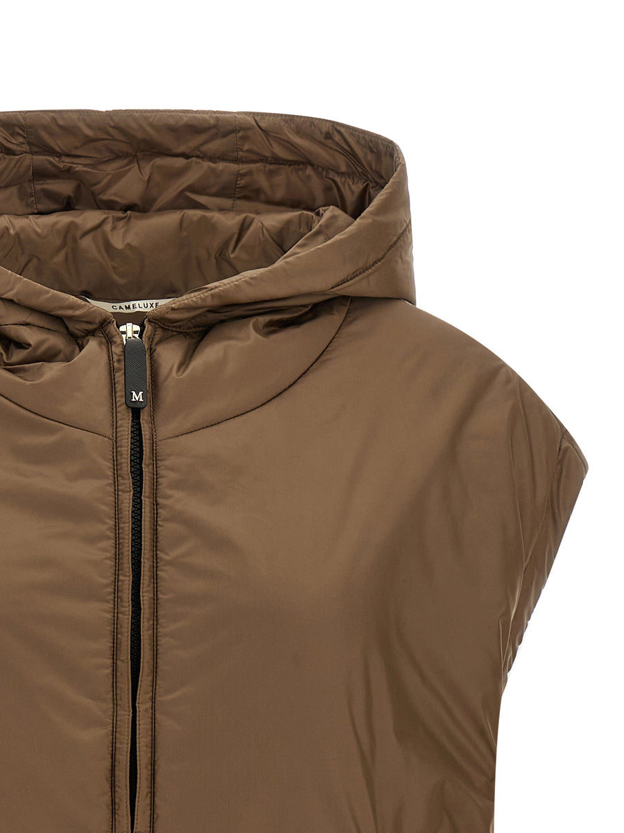 Max Mara The Cube Mtcambra Vest Water Repellent Canvas Matte Finish Oversized