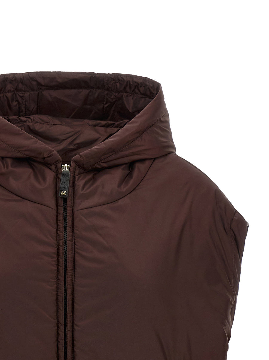 Max Mara The Cube Mtcambra Hooded Vest Bordeaux Polyester Oversized