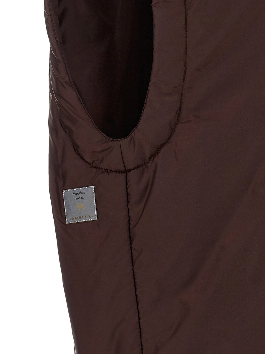 Max Mara The Cube Mtcambra Hooded Vest Bordeaux Polyester Oversized